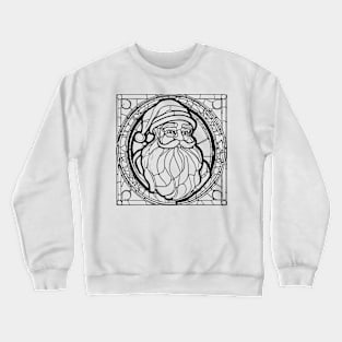 Santa Claus Stained Glass (Black) Crewneck Sweatshirt